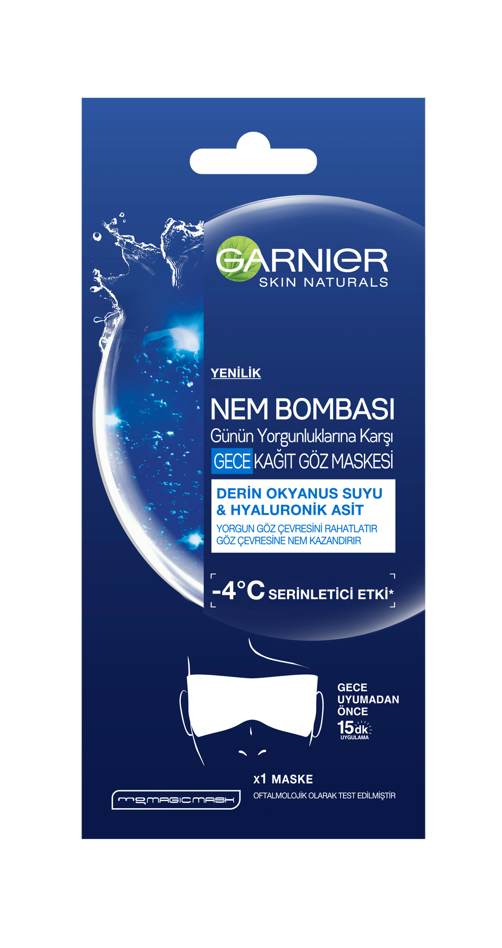 Garnier skin naturals nem bombası gece göz maskesi