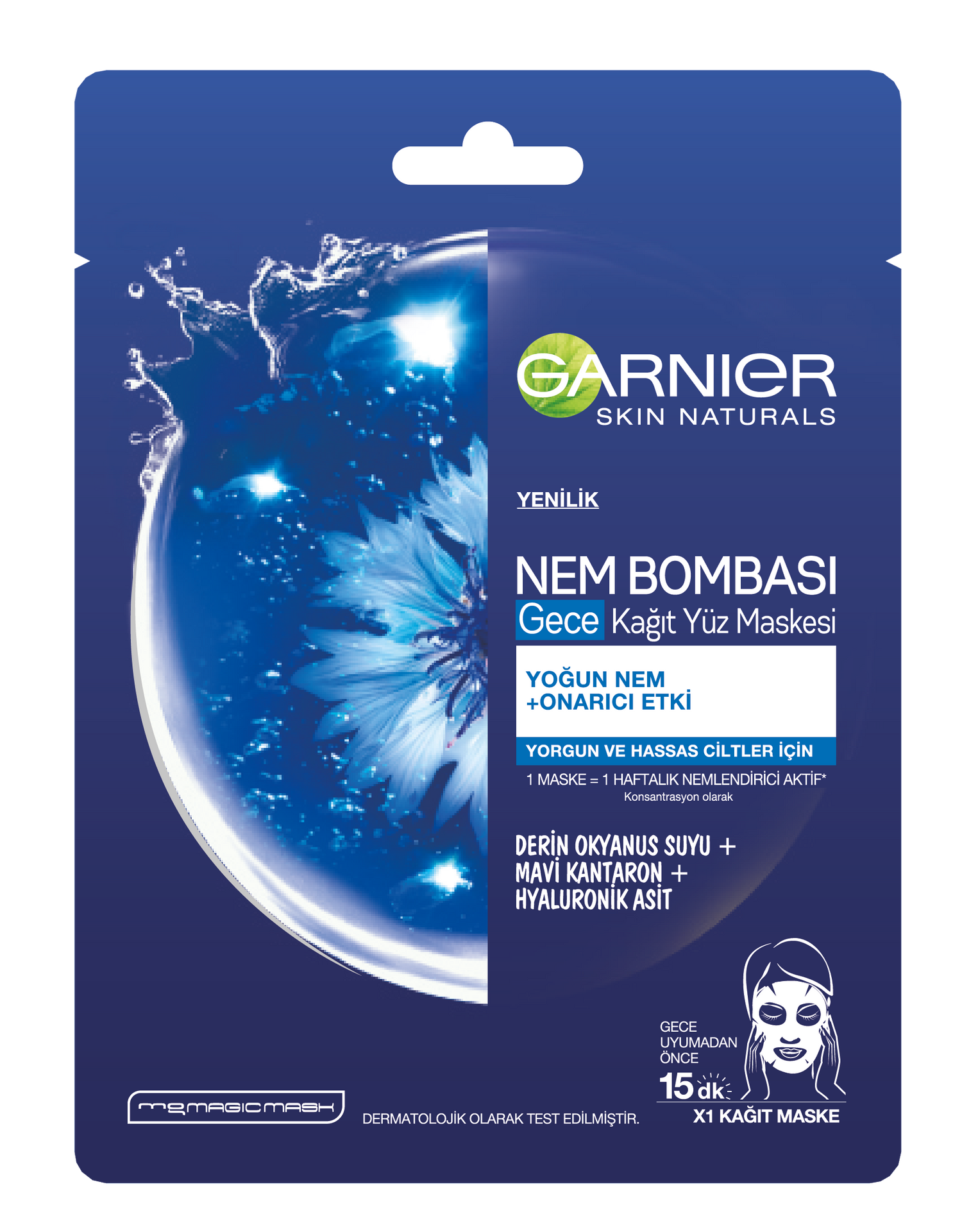 Garnier skin naturals nem bombası gece yüz maskesi