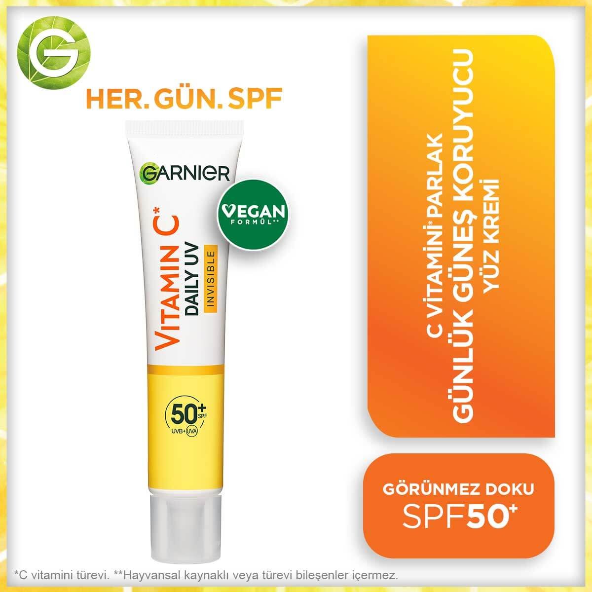 görünmez doku c vitaminli güneş kremi spf 50