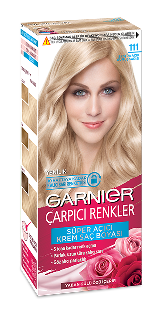 Garnier çarpıcı renkler ekstra açık gümüş sarısı saç boyası