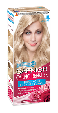 Garnier çarpıcı renkler ekstra açık gümüş sarısı saç boyası