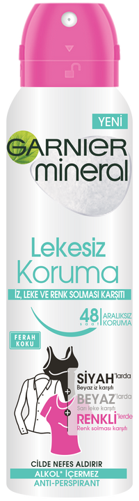 Garnier mineral lekesiz koruma ferah koku sprey deodorant